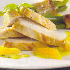 Recept: Gebakken kipfilet met sinaassausje