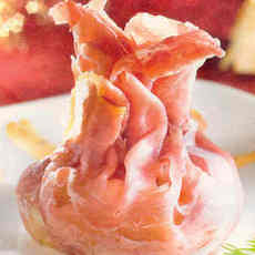 Recept: Beursje van ham met prei en kruidencoulis
