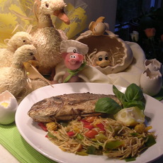 Recept: Goudbrasem geserveerd met wokmie en ...