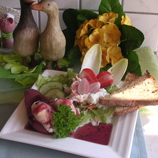 Recept: Voorgerecht : rode wijn peren met geitenkaas