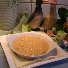 Recept: Sausje met fijne groenten en rode pesto
