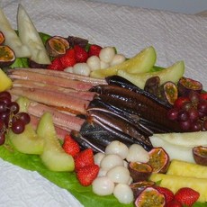 Recept: gerookte paling met vers zacht fruit versof glas- b Recept: gerookte paling met vers zacht fruit versof glas- b