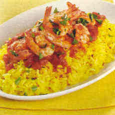 Recept: Scampi's met chilipepertjes en saffraanrijst
