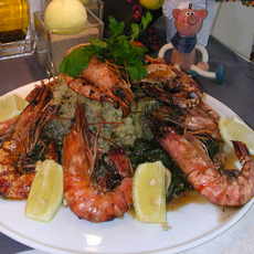 Recept: Gamba's met wilde rijst en spinazie