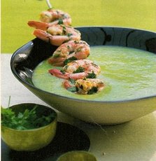 Recept: Doperwtencr�me met scampispiesjes
