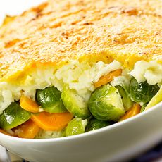 Recept: Ovenschotel van spruitjes en wortel