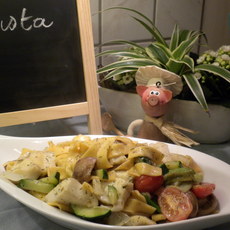 Recept: Zonnevisfilet met pasta en opgewokte groenten
