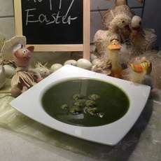 Recept: Soep : spinach soup with meatballs