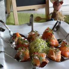 Recept: Hapje : Gerookte zalm met Boursin 