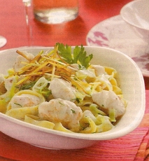 Recept: Tagliatelle met zeeduivel en prei
