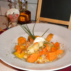 Recept: Zoete aardappel met vis en krokante groenten