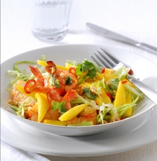Recept: Mangosalade met gemarineerde grote garnalen