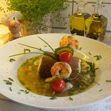Recept: Soepje met doornhaai en scampi's
