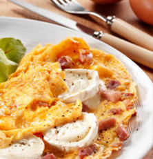 Recept: Omelet met geitenkaas en spekreepjes