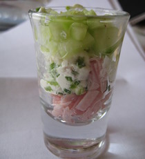 Recept: Amuse beenham,+ komkommer