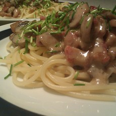 Recept: Spaghetti con funghi (spaghetti met champignons) 