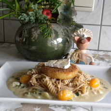 Recept: Duo van pasta met visburger 