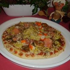 Recept: Pizza-pasta met zeevruchten Recept: Pizza-pasta met zeevruchten