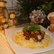 Recept: Sp�tzle met verse groenten en vlees