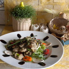 Recept: Salade met lauwe kalkoenblokjes