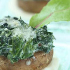 Recept: Gegratineerde champignons met spinazie