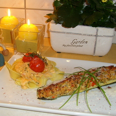 Recept: Gevulde courgette met een kleurrijk tintje