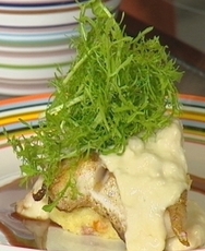 Recept: Gebakken pollak met tapenade van witte bonen, truffelaroma en zachte kriekensaus